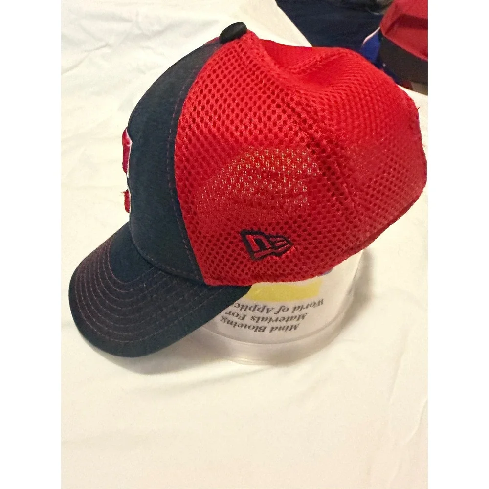 New Era 9FORTY Cleveland Indians Youth Hat Navy Blue Red Mesh‎ Adjustable Cap